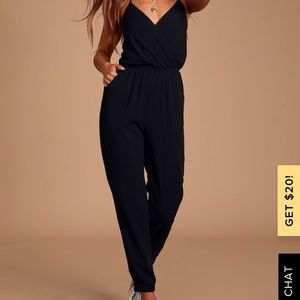 Lulu’s Learning to Fly Black Jumpsuit XS EUC